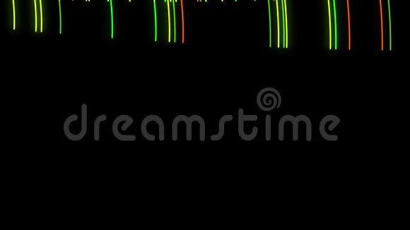 绿色霓虹灯流与条纹创意纹理动画抽象弯曲黑色的狭窄氖线视频的预览图