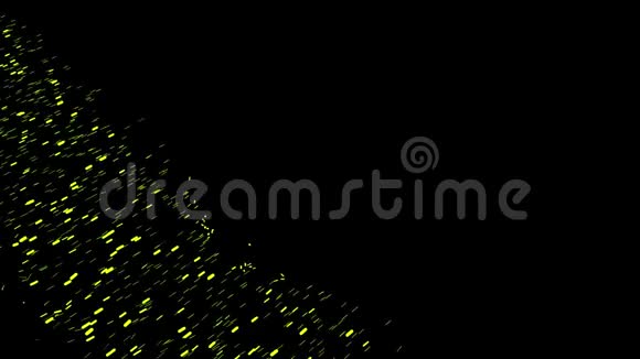 抽象绿色粒子在黑色背景上飞行动画色彩斑斓的太空尘埃在黑洞周围移动视频的预览图
