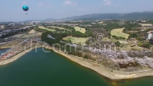 韩国庆州博门公园热气球亚洲视频的预览图