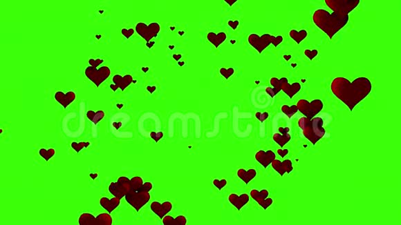 带绿色背景的心跳模式运动设计三维心脏情人节爱情运动视频的预览图