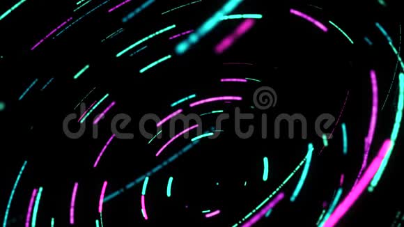 霓虹灯条纹扭曲数字螺旋的三维动画动画生动的动画与彩色条纹螺旋与三维视频的预览图