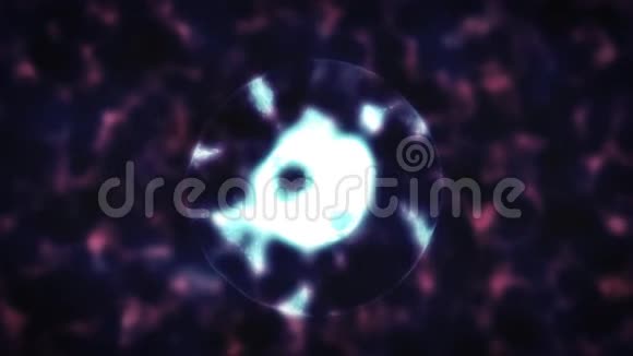 显微镜下细胞分裂蓝色2D动画视频的预览图