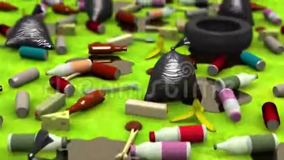 环境污染3D动画卡通风格可循环视频的预览图