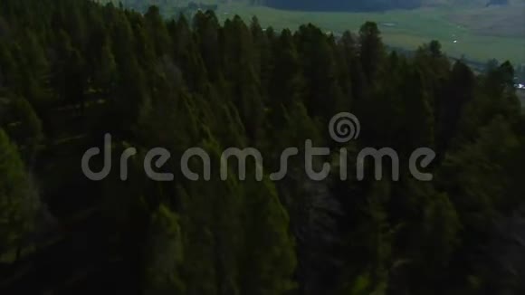 远处绿谷河和牧场的空中拍摄视频的预览图