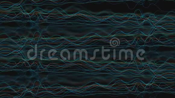 彩色波浪线黑色背景2D动画视频的预览图