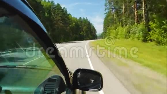 汽车正穿过阿勒泰的树林POV视频的预览图