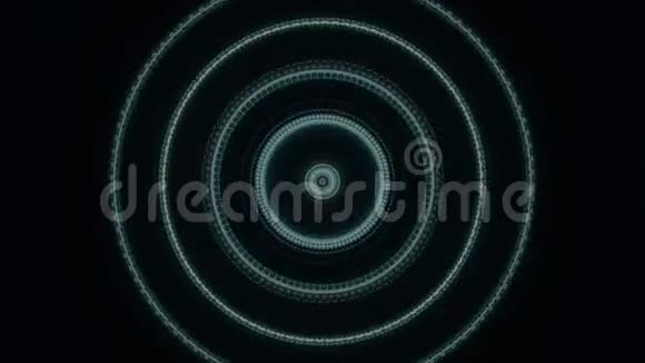 催眠圆圈在黑暗背景上移动和闪烁的抽象动画动画4K抽象波浪形运动视频的预览图