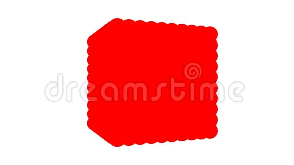 3白色背景下旋转的大红色立方体的循环动画视频的预览图