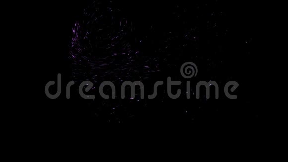 黑色背景下霓虹粒子的抽象涡旋流动动画神奇迷人的发光粒子流视频的预览图