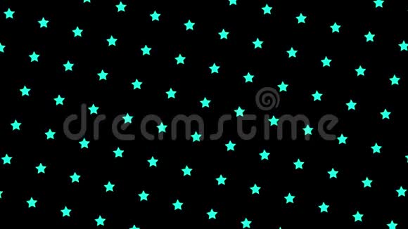 黑色背景上旋转恒星的重复模式动画简单旋转的恒星在视频的预览图
