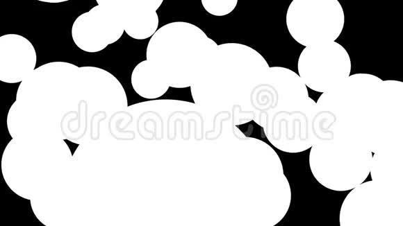 简单的白球是黑色背景上的随机移动动画视频的预览图