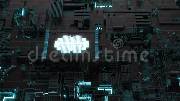 4K启发式CPU芯片板AI深学习概念视频的预览图
