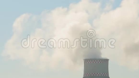 厚管火力发电厂排放烟雾视频的预览图
