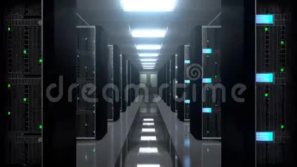 3D4K服务器机房数据中心存储托管概念视频的预览图