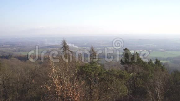 伦敦附近的英国乡村早春山榉木复制空间背景美丽的山谷景色视频的预览图
