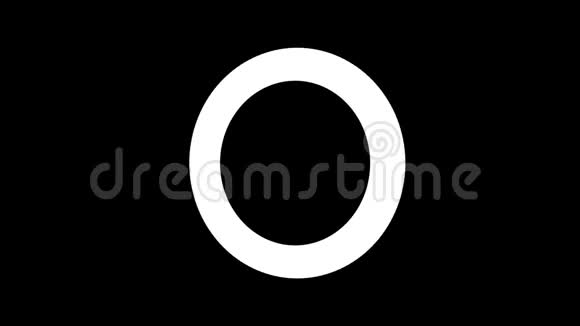 原始白环旋转抽象的三维物体在黑色背景视频的预览图