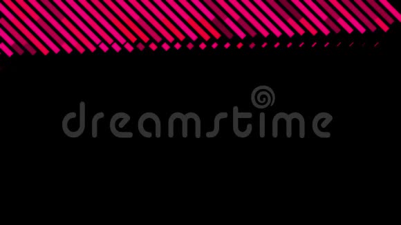 抽象运动背景与对角线粉红色线隔离在黑色背景上无缝循环动画美丽美丽视频的预览图
