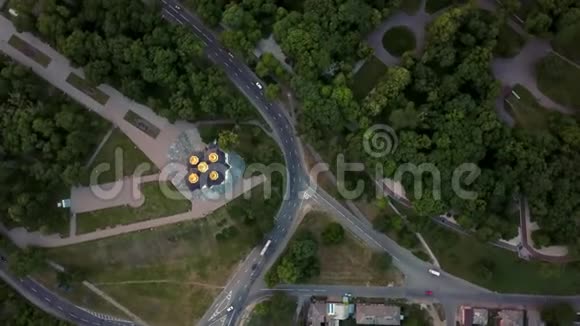 Chernihiv城市景观的空中记录视频的预览图