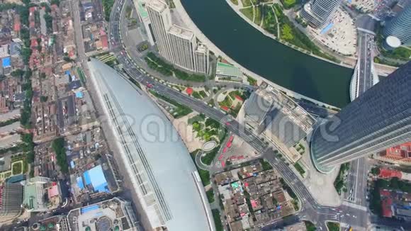 现代建筑和城市景观航拍天津中国视频的预览图