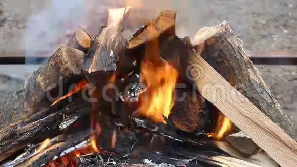时间推移燃烧木材视频的预览图