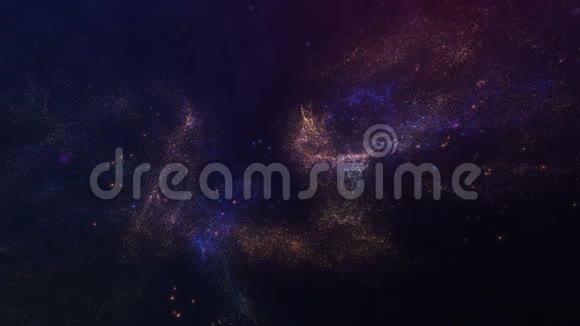 通过星系恒星和气体云在太空中飞行科幻之旅宇宙星云4K镜头星尘背景视频的预览图