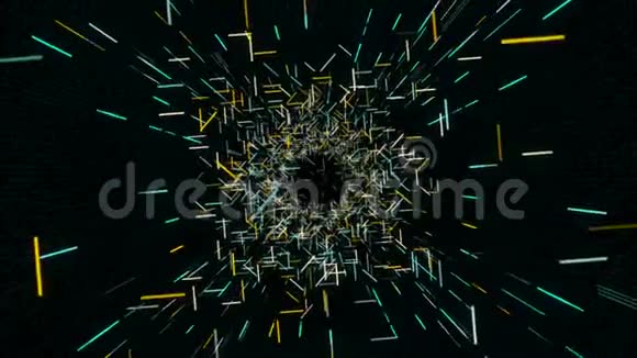 抽象数据中心服务器互联网速度的运动图形动画彩色荧光提取物视频的预览图