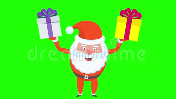 圣诞老人手里拿着两件礼物视频的预览图
