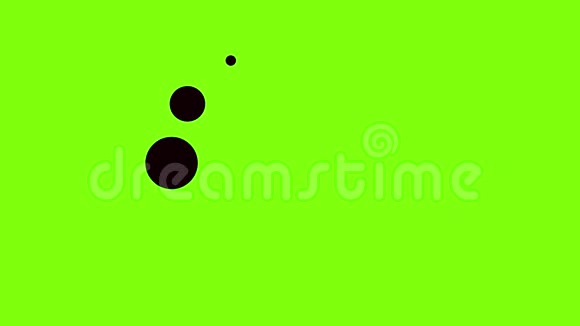 彩色背景上带有黑色加载圆圈的动画动画黑点在彩色的圆形运动中跳动视频的预览图