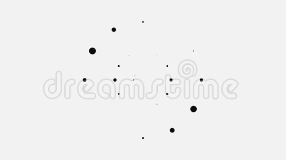 黑点在白色背景上以圆圈形式跳动动画抽象的小黑点像下载背景一样跳动视频的预览图