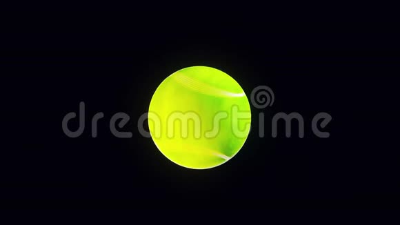 有反射的网球在绿色屏幕上旋转并在慢速运动中停止视频的预览图