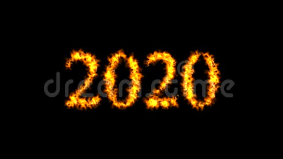 2020年文字在火焰黑色背景下视频的预览图
