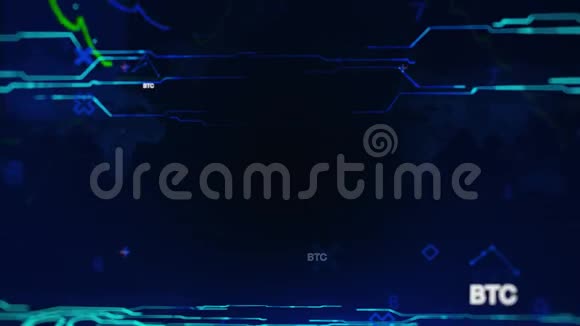 蓝色密码交易技术背景视频的预览图