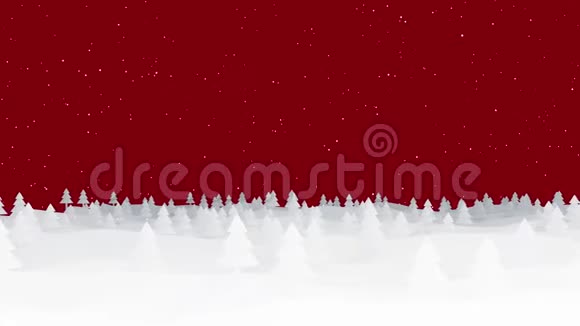 圣诞节背景剪影森林在红色视频的预览图