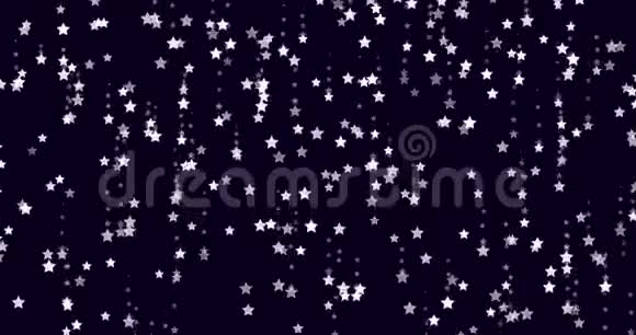 星星闪烁落在黑色的背景上视频的预览图
