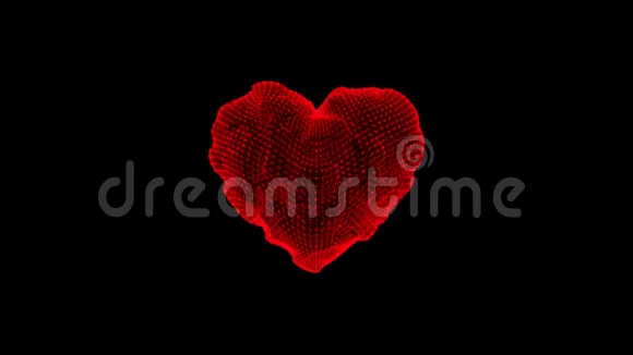红色浮心动画抽象心脏动画循环视频的预览图