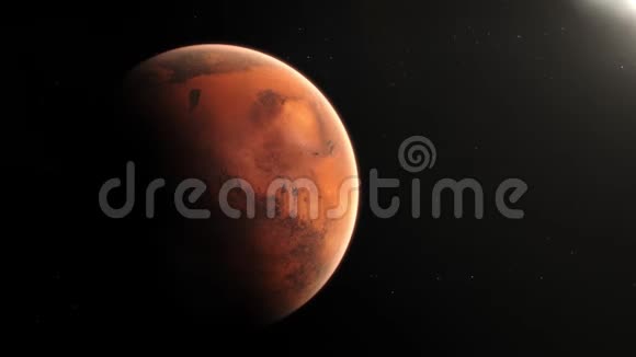 火星景观与太阳同步慢变焦视频的预览图