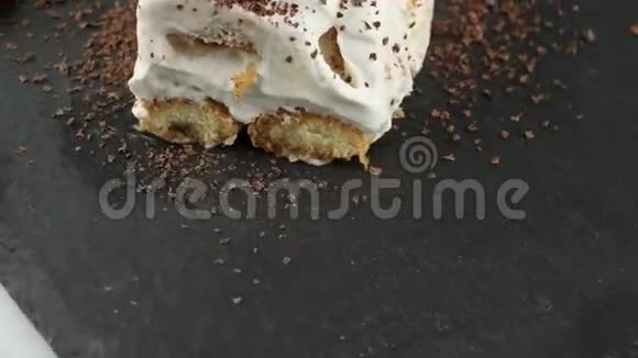 提拉米苏甜点蛋糕环形视频的预览图