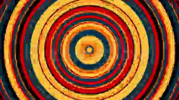 彩色圆圈与催眠旋转运动计算机生成抽象涡旋背景的三维渲染视频的预览图
