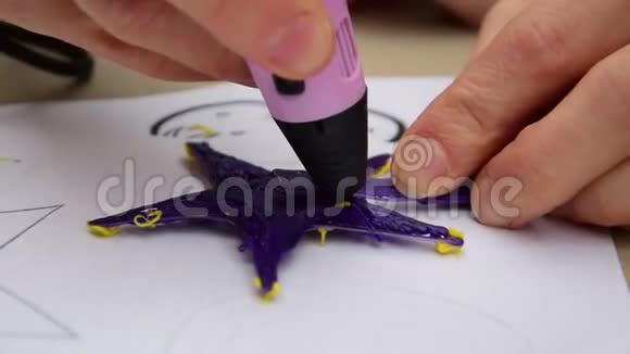 女人教孩子用3D笔视频的预览图