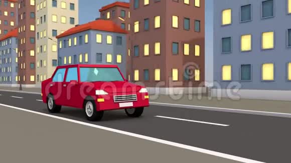 三维汽车穿越抽象的城市视频的预览图