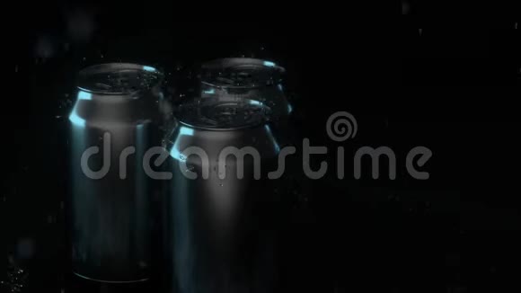 雨滴落在罐子上罐子背景暗三维渲染视频的预览图
