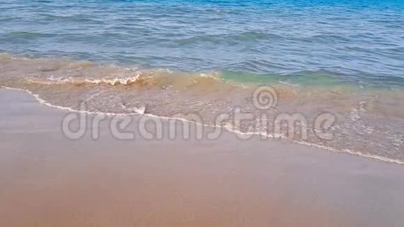 热带加勒比海沙滩金色沙滩度假慢镜头放松和旅行视频的预览图