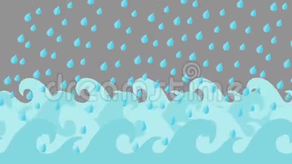 诺亚方舟灰色的天空中在雨下大海航行视频的预览图