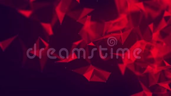 普莱克斯抽象三角形背景未来技术运动背景在黑暗背景上抽象红色形式几何图形视频的预览图