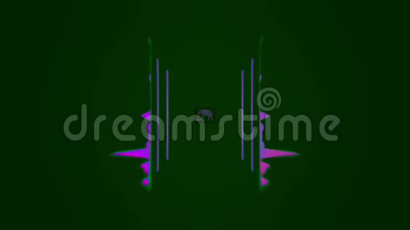 彩色动画背景覆盖在音乐作品上动画发光数码光谱动画背景视频的预览图