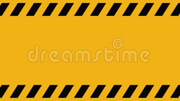 橙色背景上的黑色条纹警告标志动画视频的预览图