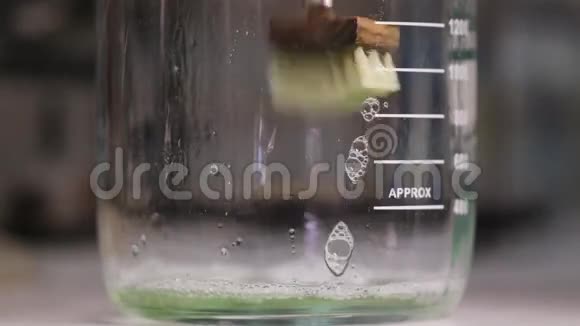 用刷子和液体肥皂清洗实验室设备视频的预览图