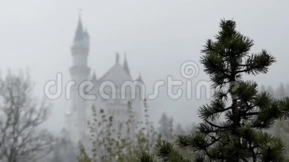 美丽的山城堡在雪中视频的预览图