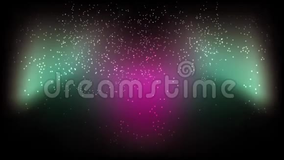 黑色背景粉红色的中间和侧面是绿色的小灯闪烁的圆形视频的预览图