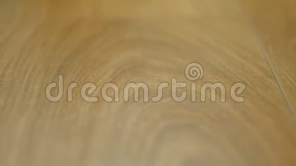 摄像机沿着地板移动上面覆盖着一层棕色木质纹理的层叠拼花视频的预览图